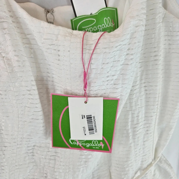 Pappagallo Women Natural White Seersucker Summer Dress Sz 10 Pockets - Picture 7 of 14